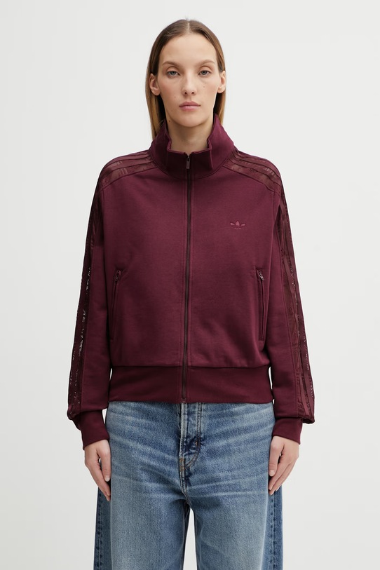 adidas Originals bluza FIREBIRD LACETT gładkie bordowy KC6451