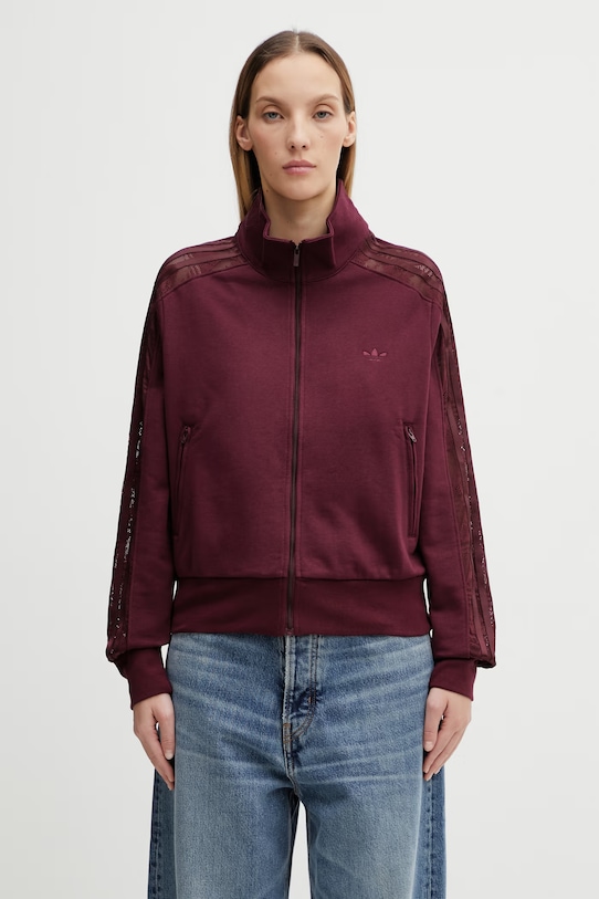 adidas Originals bluza FIREBIRD LACETT gładkie bordowy KC6451