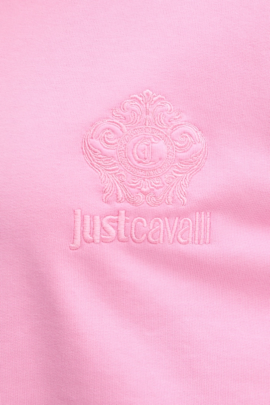 Памучен суичър Just Cavalli 80PAIE15.CF100 розов