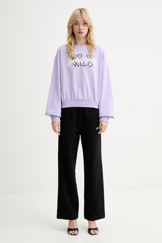 Just Cavalli bluza bawełniana 80PAIT09.CF500 fioletowy SS26