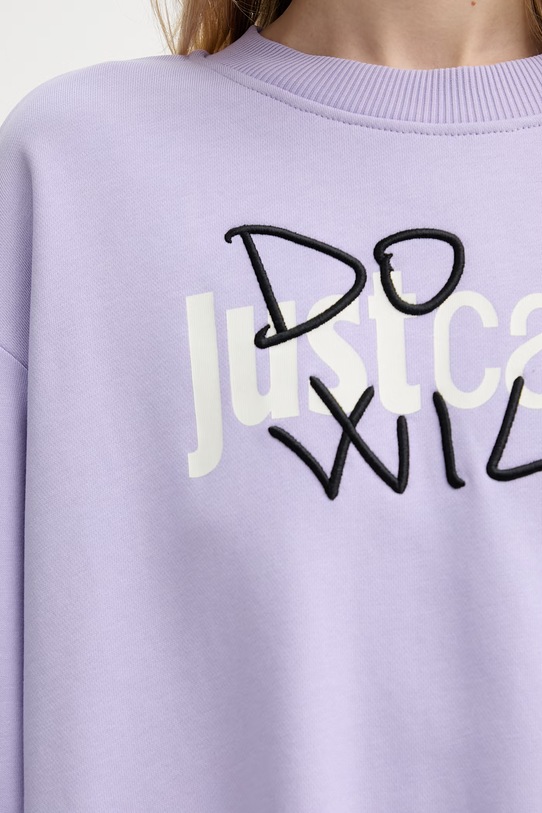 Just Cavalli bluza bawełniana 80PAIT09.CF500 fioletowy