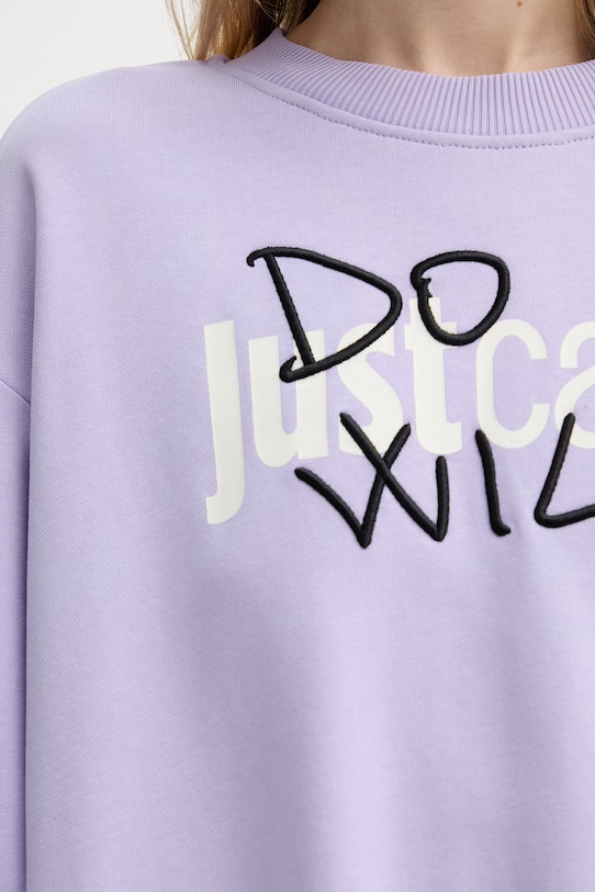 Just Cavalli bluza bawełniana 80PAIT09.CF500 fioletowy