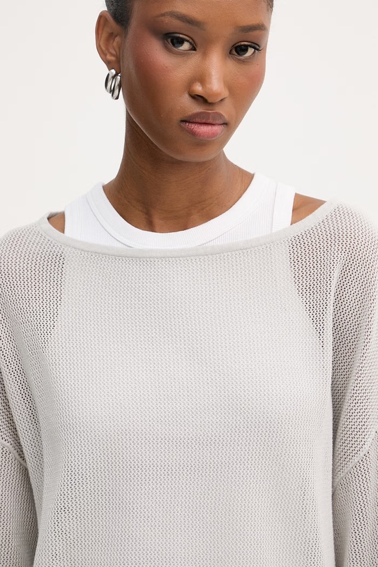 Patrizia Pepe sweter damski bawełniany szary 2K0373.K327