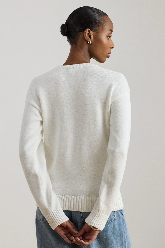 Lauren Ralph Lauren pulover ženski bombažen 200P10148 bela SS26