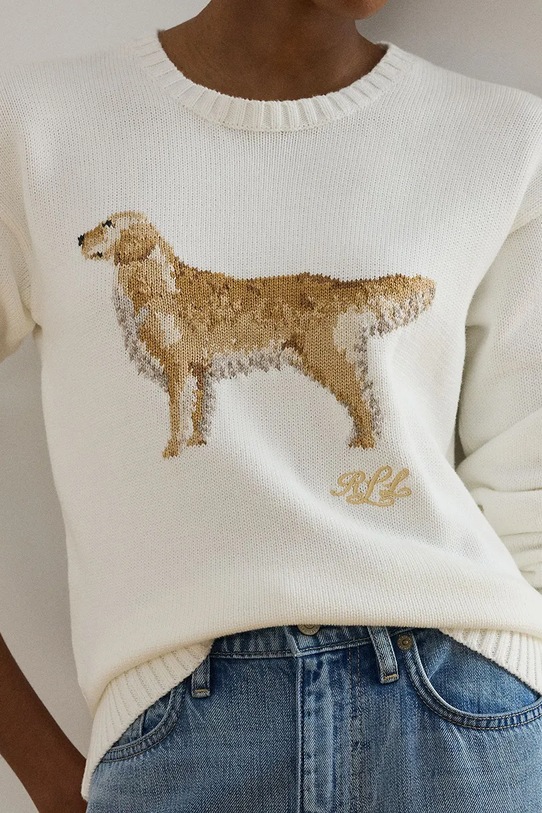 Lauren Ralph Lauren pulover ženski bombažen bela 200P10148