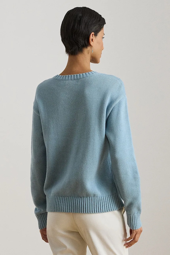 Lauren Ralph Lauren bluza damska bawełniana 200P08805 niebieski SS26