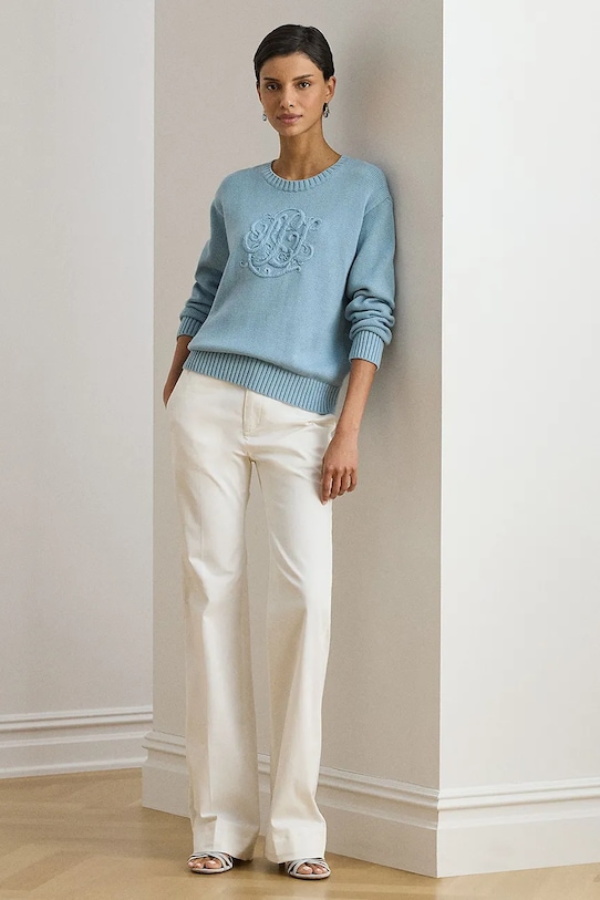 Odzież Lauren Ralph Lauren bluza damska bawełniana 200P08805 niebieski