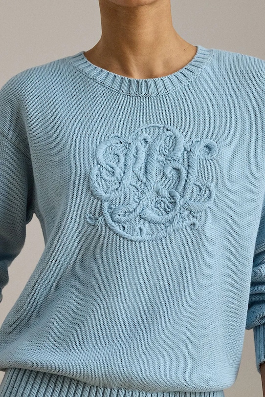 Lauren Ralph Lauren bluza damska bawełniana niebieski 200P08805