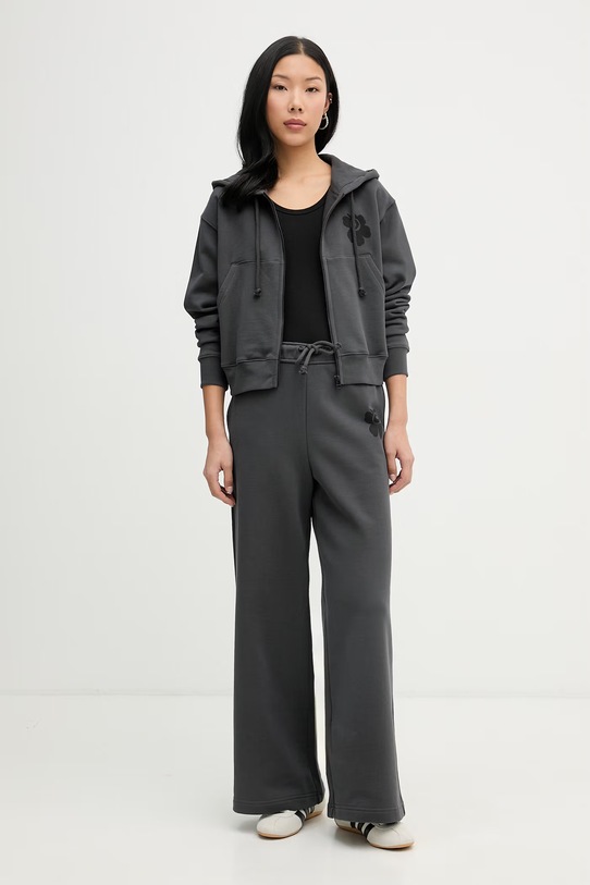 Marimekko μπλούζα με κουκούλα γυναικεία βαμβακερή 095060 γκρί SS26