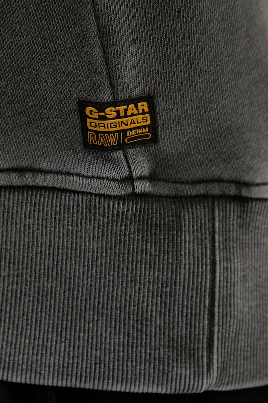 G-Star bluza bawełniana Washed relaxed r D28752.D969 szary