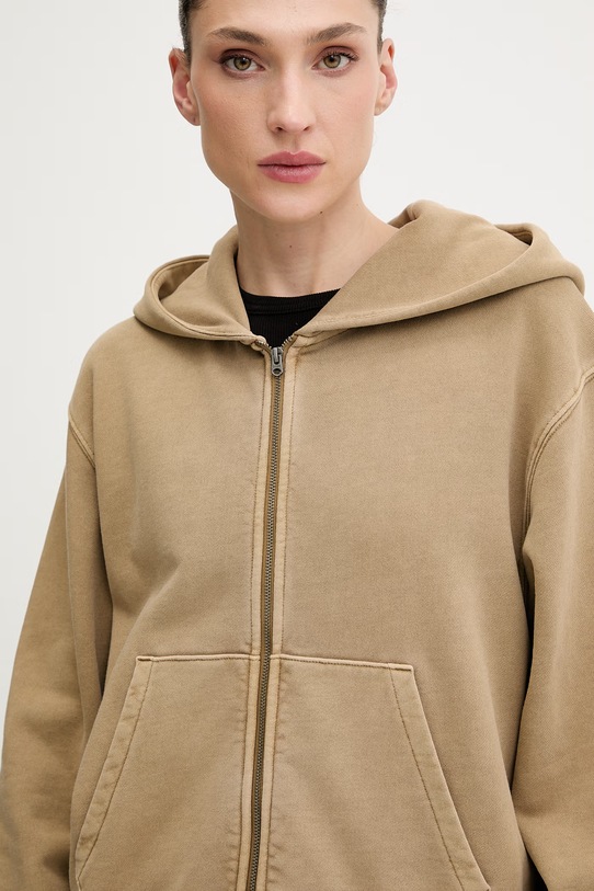 G-Star bluza bawełniana Washed hdd zip relaxed beżowy D28754.D969