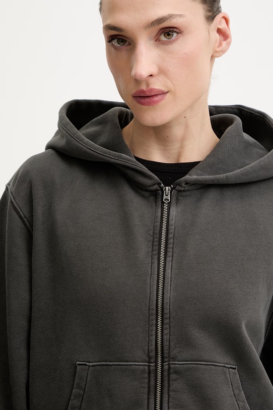 G-Star bluza bawełniana Washed hdd zip relaxed szary D28754.D969