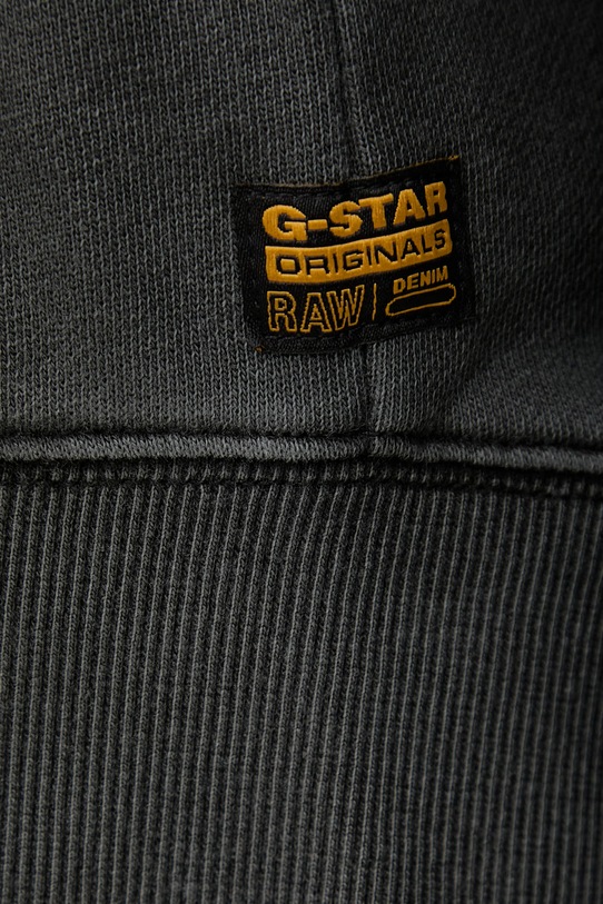 G-Star bluza bawełniana Washed hdd zip relaxed D28754.D969 szary