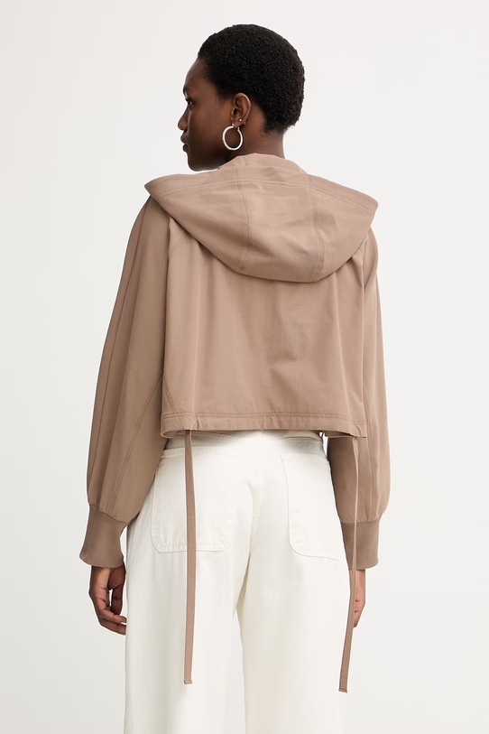 Ρούχα Max&Co. μπλούζα με κουκούλα γυναικεία από βαμβάκι με ελαστάν MCODONNOLA 2616921014200 καφέ