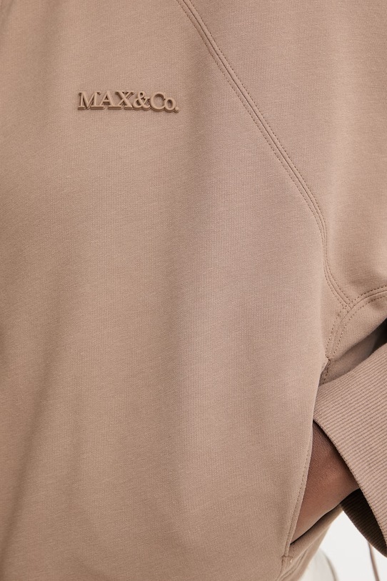 Max&Co. μπλούζα με κουκούλα γυναικεία από βαμβάκι με ελαστάν MCODONNOLA 2616921014200 καφέ