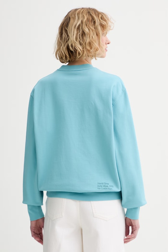 Odzież Calvin Klein bluza damska bawełniana LV040502WF turkusowy