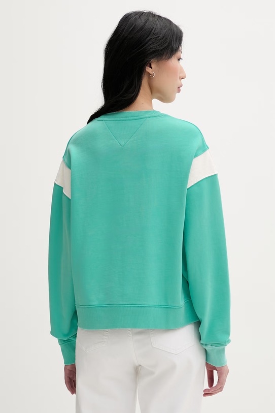 Odzież Tommy Jeans bluza damska bawełniana DW0DW22365 turkusowy