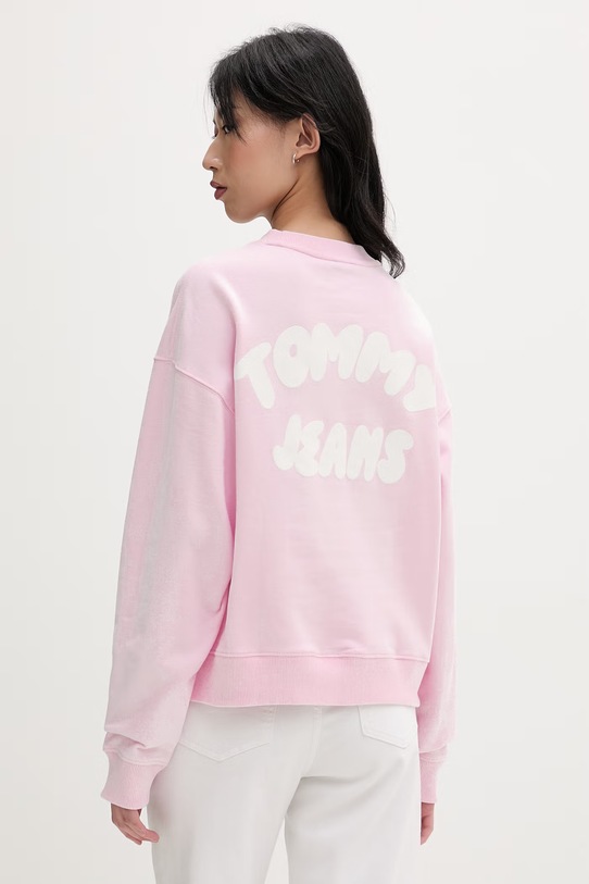 Odzież Tommy Jeans bluza damska bawełniana DW0DW22366 różowy