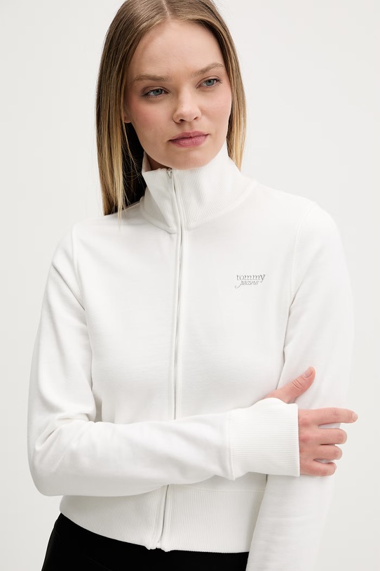 Tommy Jeans mikina dámská bavlněná DW0DW22580 bílá SS26