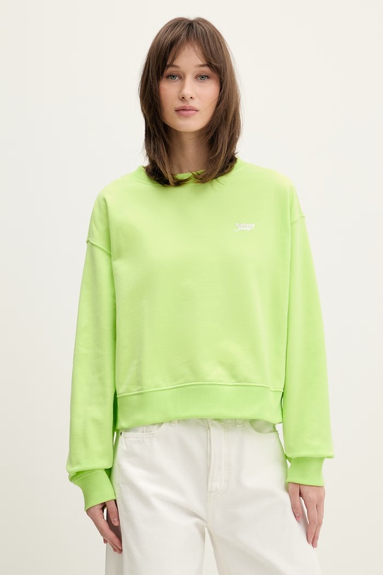 Tommy Jeans mikina dámská bavlněná zelená DW0DW22996