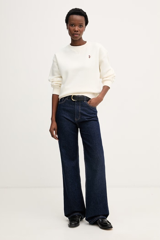 U.S. Polo Assn. μπλούζα γυναικεία με βαμβάκι DHM CREW NECK SWEAT WUP2280 μπεζ SS26