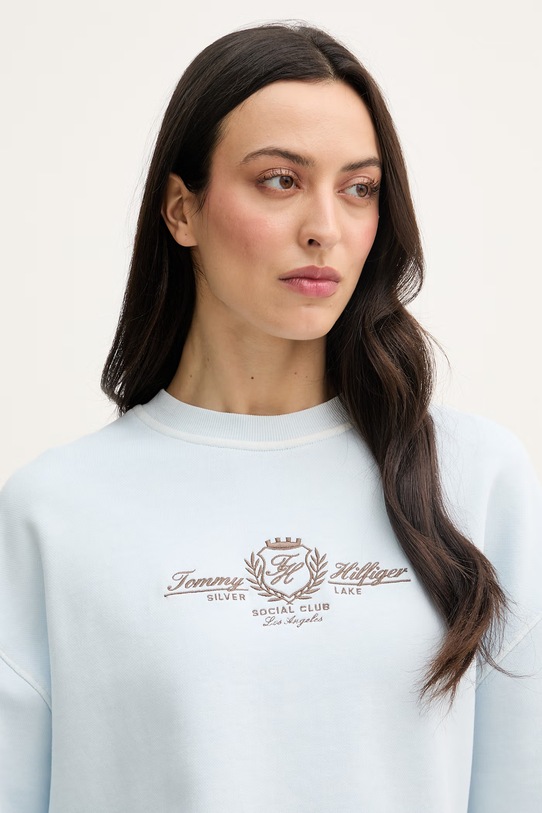 Tommy Hilfiger mikina dámska bavlnená modrá WW0WW48733