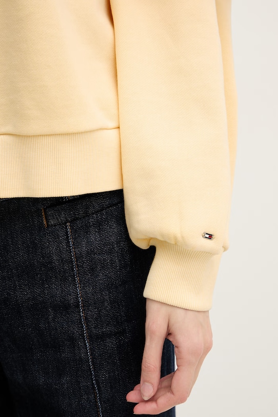 Tommy Hilfiger felpa da donna in cotone WW0WW48733 giallo
