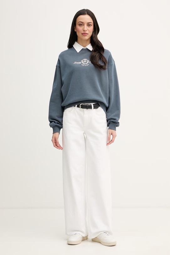 Tommy Hilfiger mikina dámska bavlnená WW0WW48733 tmavomodrá SS26