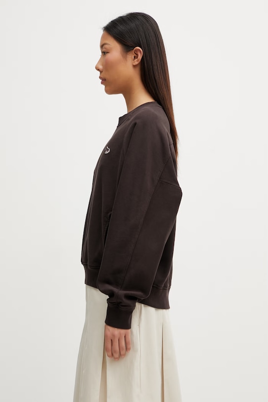 Maison Kitsuné Baby Fox bluza oversize bawełniana damska QW00303KM0342 brązowy SS26