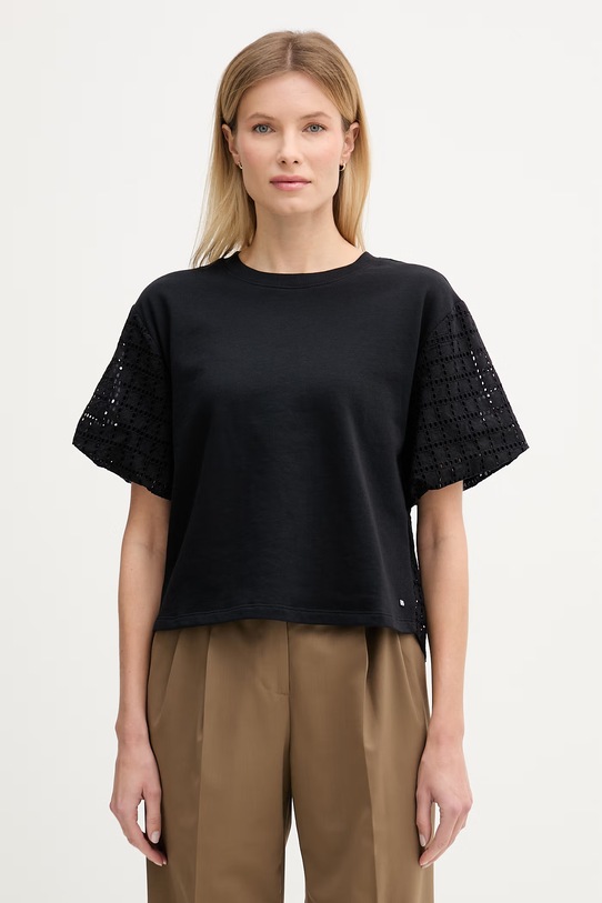 Dkny t-shirt bawełniany bawełna czarny DJ6T1731