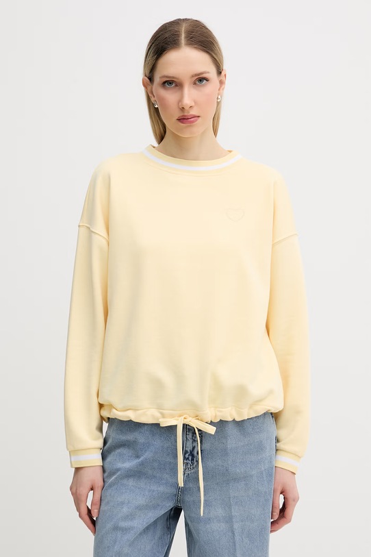 Marc Aurel bluza oversize damska z bawełną żółty 7292B10145