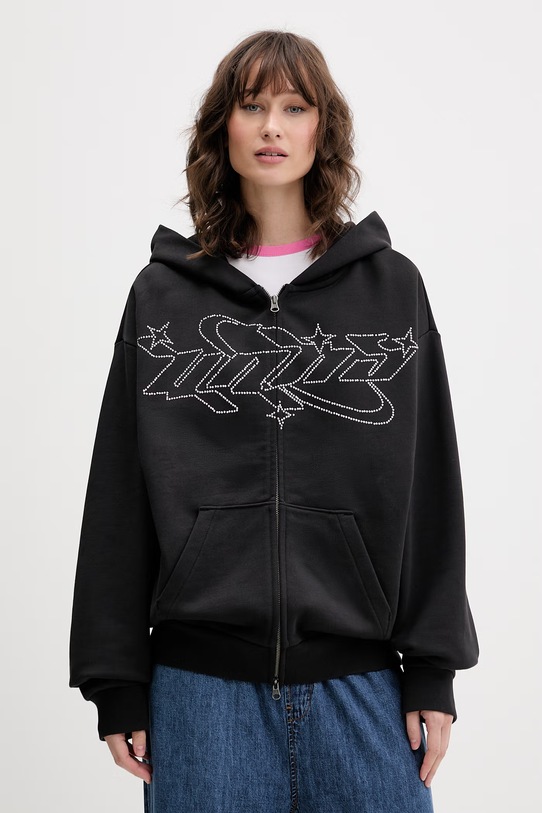 Vans bluza z kapturem damska bawełniana czarny VN000XDNBLK1