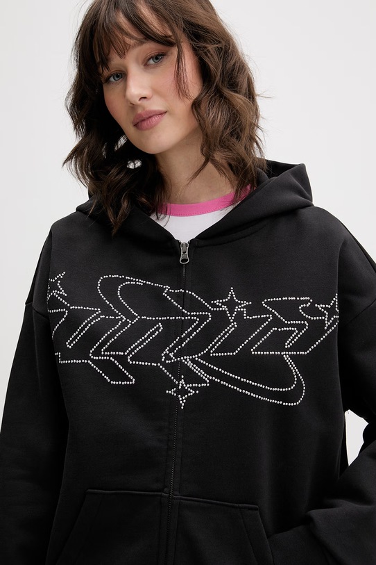 Vans bluza z kapturem damska bawełniana czarny VN000XDNBLK1