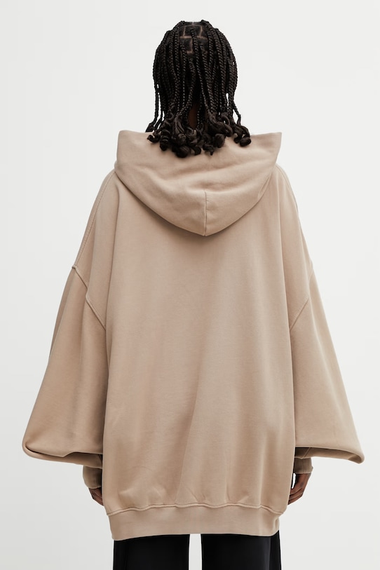 Abbigliamento Rick Owens DRKSHDW Hun felpa con cappuccio in cotone da donna DS01F4232.FP beige