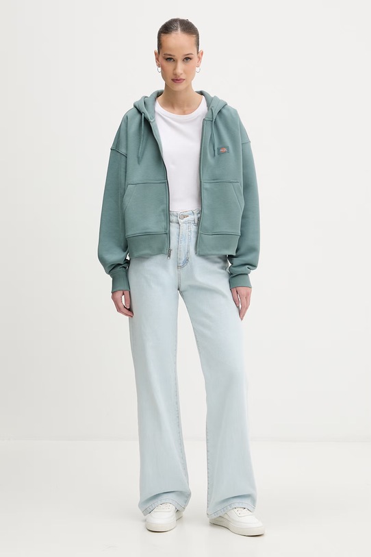 Dickies суичър с цип и качулка дамски DK0A4Y1ZL371 тюркоазен SS26