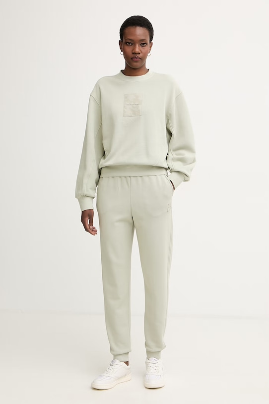 Armani Exchange bluza damska bawełniana XW001734.AF18990 zielony SS26