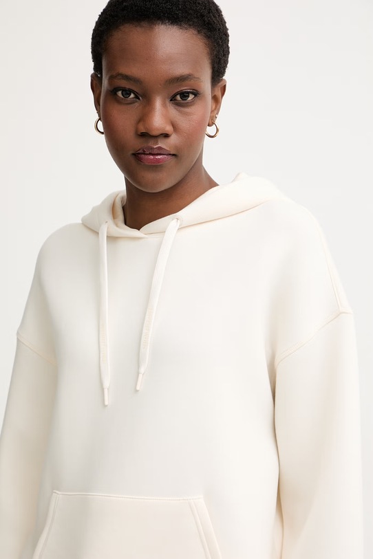 Armani Exchange суичър с качулка дамски с вискоза бежов XW002042.AF21290
