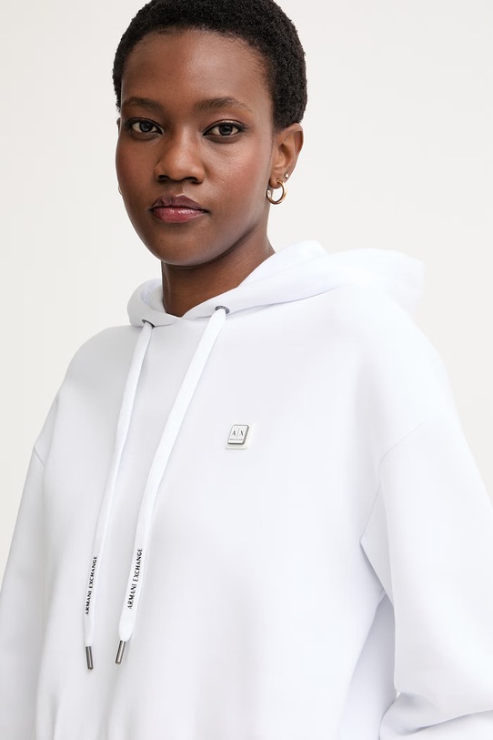 Armani Exchange dukserica sa kapuljačom za žene od pamuka bijela XW002217.AF10818