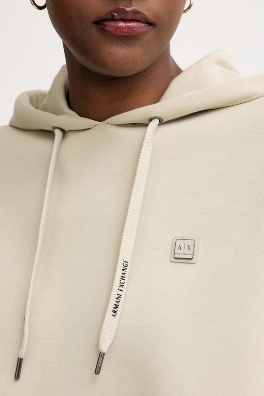Armani Exchange dukserica sa kapuljačom ženska od pamuka XW002217.AF10818 bež