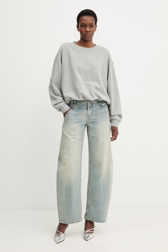 Bavlněná mikina Miss Sixty 6M1TJ05100 šedá SS26