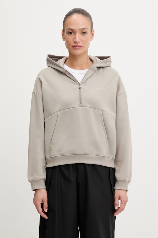 Under Armour bluza z kapturem damska Icon Fleece beżowy 6012843