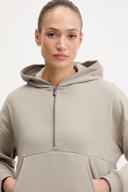 Under Armour bluza z kapturem damska Icon Fleece beżowy 6012843