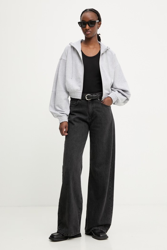 HUGO Blue μπλούζα με κουκούλα και κουμπιά Γυναικεία βαμβακερή Dolpie_B 50563749 γκρί SS26