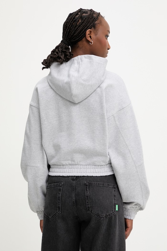 Ρούχα HUGO Blue μπλούζα με κουκούλα και κουμπιά Γυναικεία βαμβακερή Dolpie_B 50563749 γκρί