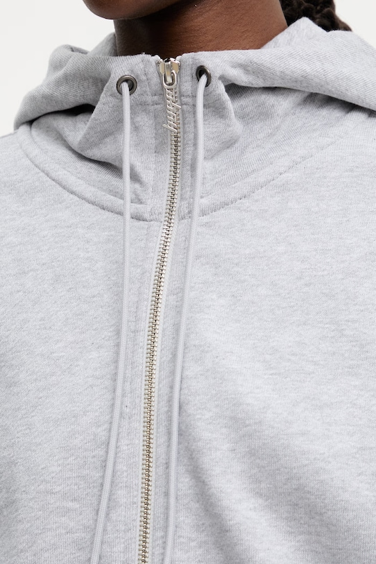 HUGO Blue μπλούζα με κουκούλα και κουμπιά Γυναικεία βαμβακερή Dolpie_B 50563749 γκρί