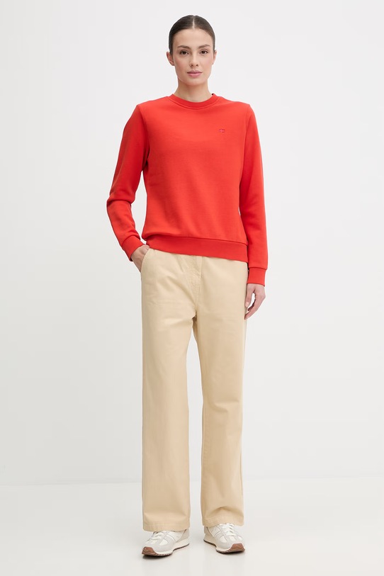 Napapijri bluza bawełniana AURORA NP0A4FH5RAU1 czerwony SS26