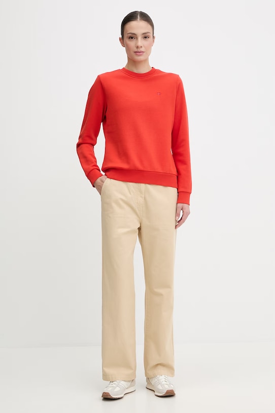 Napapijri bluza bawełniana AURORA NP0A4FH5RAU1 czerwony SS26