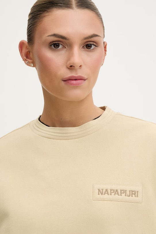 Napapijri bluza damska bawełniana CLARAO NP0A4I99N3D1 beżowy
