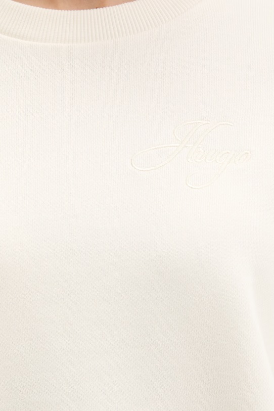 HUGO bluza oversize damska bawełniana Deroxina_9 50561234 beżowy