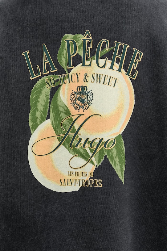 HUGO bluza damska bawełniana Classic crew_8 50561270 szary